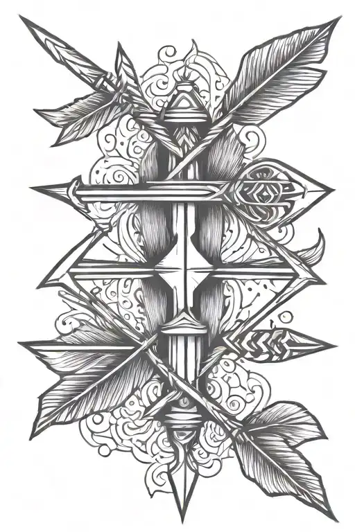 Three arrows crossed tattoo design idea