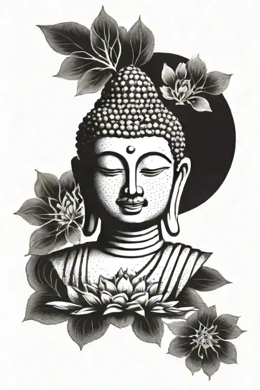 Buddha meditating tattoo design idea