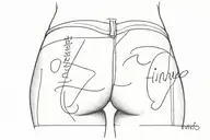 inscription on the buttock tattoo design idea