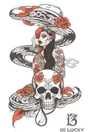 Be Lucky 13 incorporated tattoo design idea