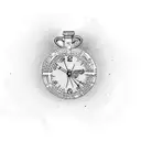 Hour glass with clock on the top bottle and sand below tattoo design idea