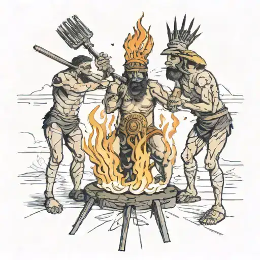 The Indian Hatuey being burned at the stake by the Spanish tattoo design idea