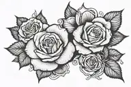 Rose tattoo With ADA written next to it with shading around it tattoo design idea