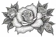 Rose tattoo With ADA written next to it with shading around it tattoo design idea