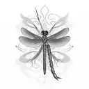 medieval dragon fly tattoo design idea