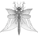 medieval dragon fly tattoo design idea