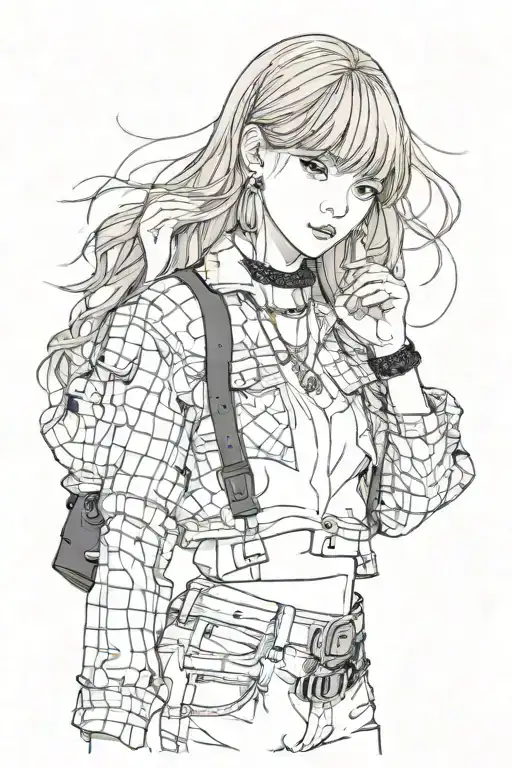 lalisa from blackpink kpop group tattoo design idea