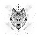 Tribal wolf with filipino sun tattoo design idea