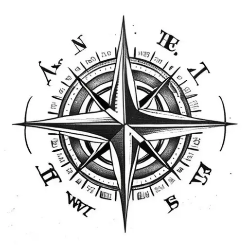 compass rose on African continent with skull and crossbones  tattoo design idea