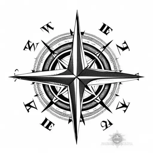 compass rose on African continent with skull and crossbones  tattoo design idea