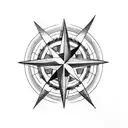 compass rose with arrow tattoo design idea