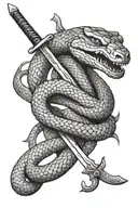 snake sword tattoo design idea