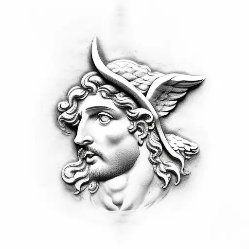 Italian, god, bible script, prayer, Greek statue, doves tattoo design idea