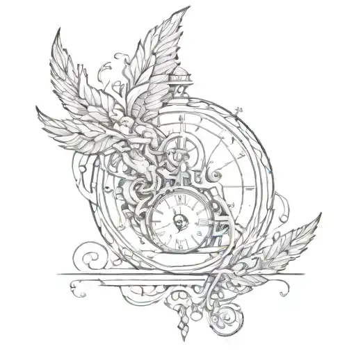 time heals all tattoo design idea