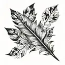 one feather with different mosaic designed leaves  tattoo design idea