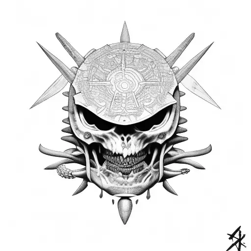 spines ninja sharp tattoo design idea