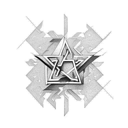 israel borders with david star tattoo design idea