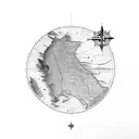 israel map with david star tattoo design idea