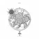 israel map with david star tattoo design idea