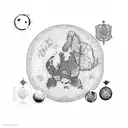 israel map with david star tattoo design idea