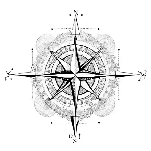compass and ruler mason symbol tattoo design idea