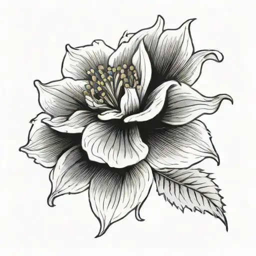 A single Hellebore Midnight Ruffle tattoo design idea