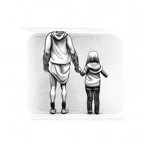 Premium Vector | Continuous one line drawing father giving hand to a child  childhood family daughter have bonding