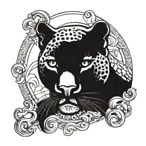 black jaguar with number 8 and 17 written "tutto passa" tattoo design idea