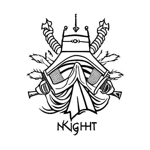 knight saying "shhh" tattoo design idea