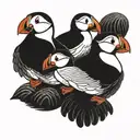 stylized puffins  tattoo design idea