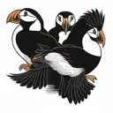 stylized puffins  tattoo design idea