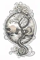 A subtle, winding path in a circular shape, the path gradually fades tattoo design idea