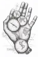 retro map made hand tattoo tattoo design idea