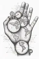 retro map made hand tattoo tattoo design idea