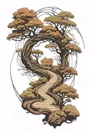 A subtle, winding path in a circular shape, the path gradually fades tattoo design idea