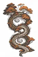 A subtle, winding path in a circular shape, the path gradually fades tattoo design idea
