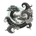 A subtle, winding path in a circular shape, the path gradually fades tattoo design idea