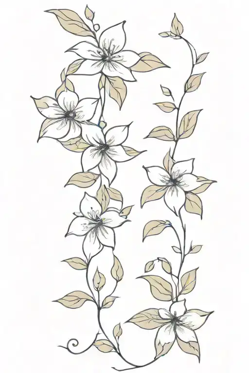 pnw floral vine tattoo design idea