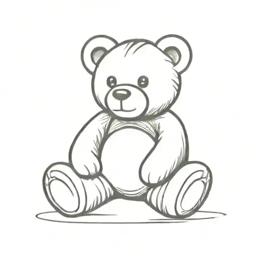 teddy bear sitting tattoo design idea