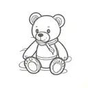 teddy bear sitting tattoo design idea