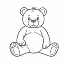 teddy bear sitting tattoo design idea