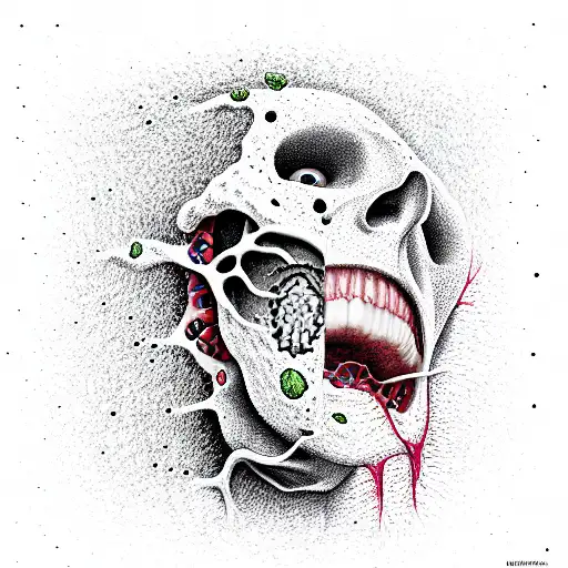 bio organical ripping through your skin tattoo design idea