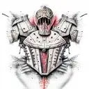 armor that gives the appearance of tearing through your flesh tattoo design idea