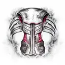 armor that gives the appearance of tearing through your flesh tattoo design idea