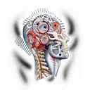 bio mechanical tattoo design idea