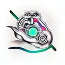 bio mechanical tattoo design idea