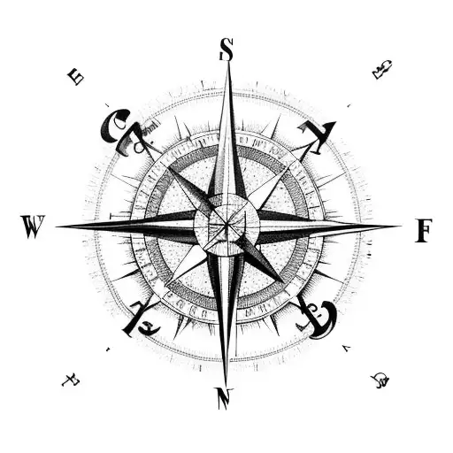 A compass with following coordinates in background Latitude: 33.513876 Longitude: 36.276574 tattoo design idea