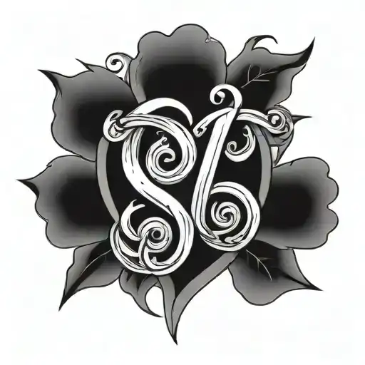 A tattoo of the initials D and M  in a heart. old school style. rock style sailer style tattoo design idea