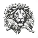 lion and cubs face only live once weak A fearless phoenix rising tattoo design idea