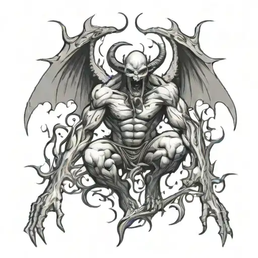  Background fight demons and angels And front on this its a on devil with angel body and face tattoo design idea